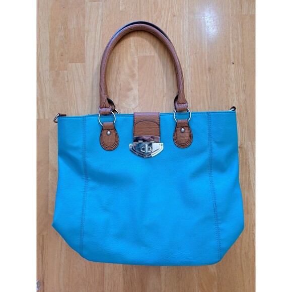 Apt 9 Turquoise Janet Tote Bag 13" X 12.25" Roomy Double Handles - Picture 1 of 12